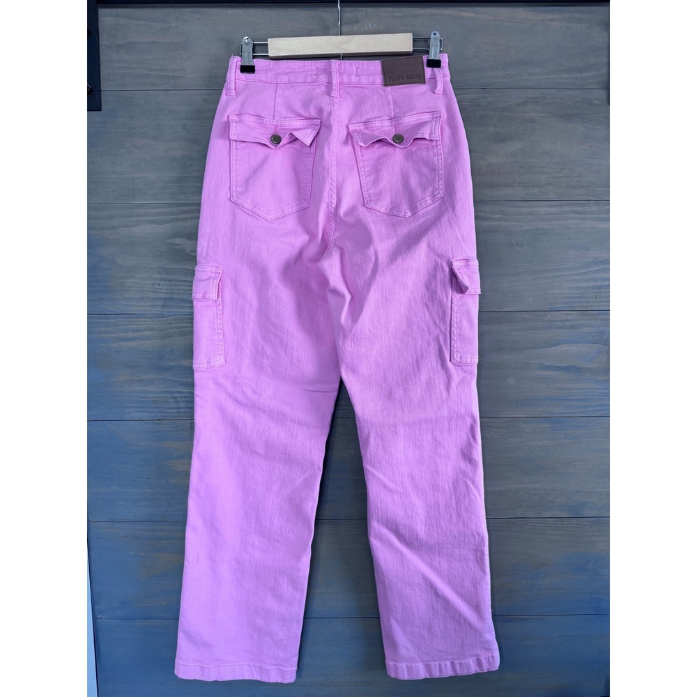 Judy Blue Pretty In Pink High Rise Cargo Straight Leg Jeans Pink Size‎ 5/27 - Picture 5 of 7
